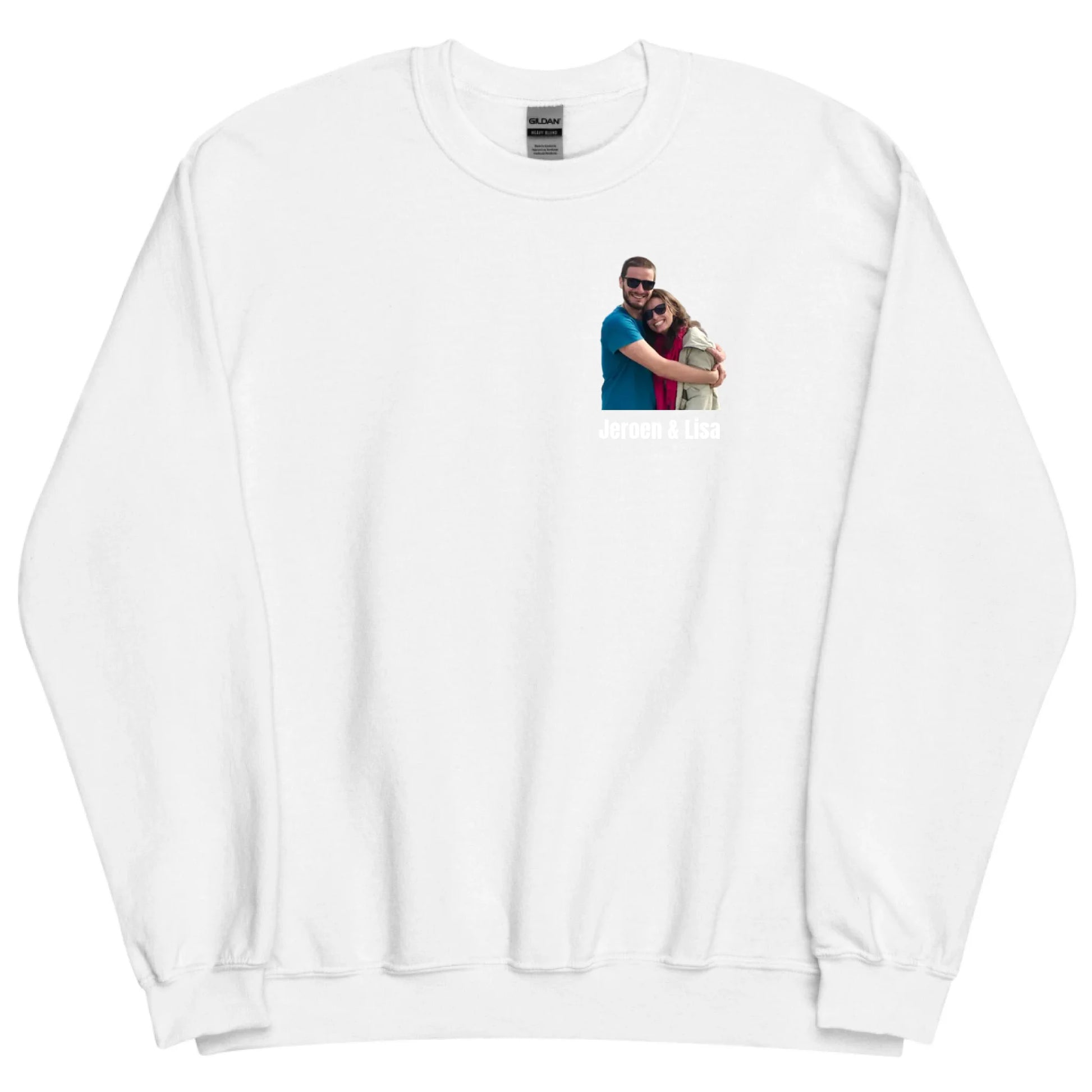 Sweater met foto en tekst - Iedereen Blij