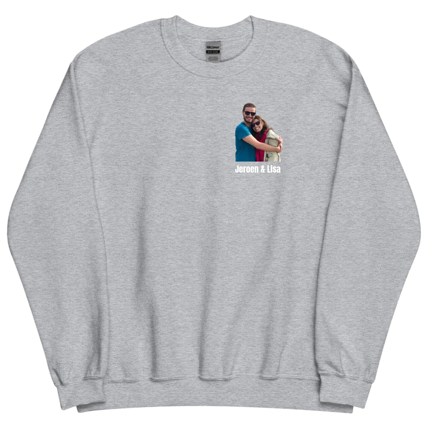 Sweater met foto en tekst - Iedereen Blij