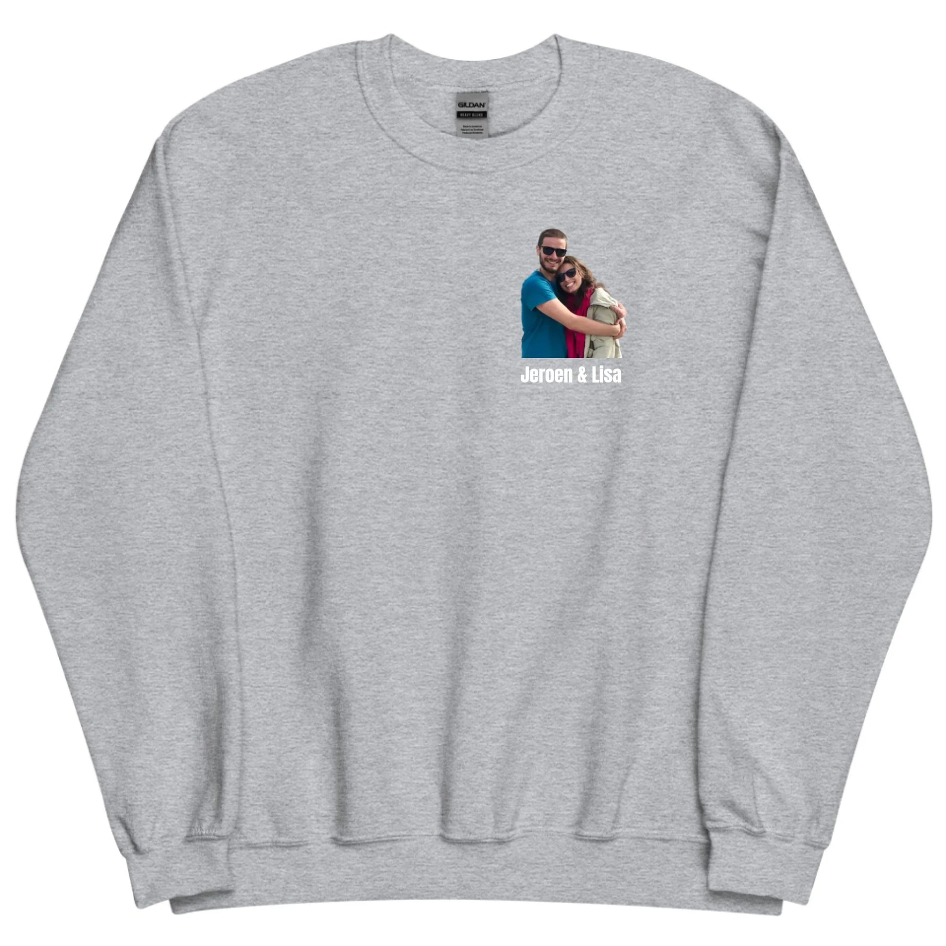 Sweater met foto en tekst - Iedereen Blij