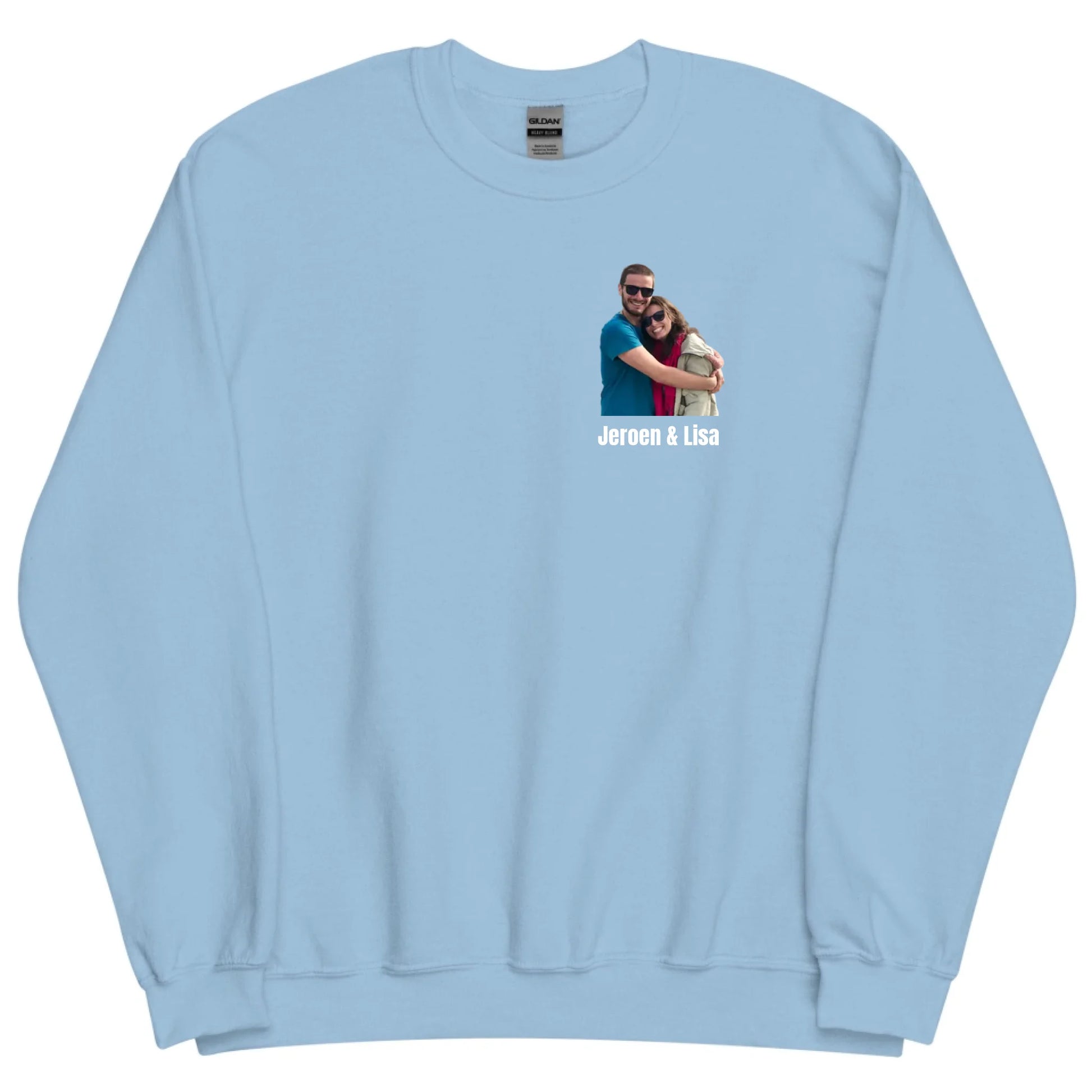Sweater met foto en tekst - Iedereen Blij