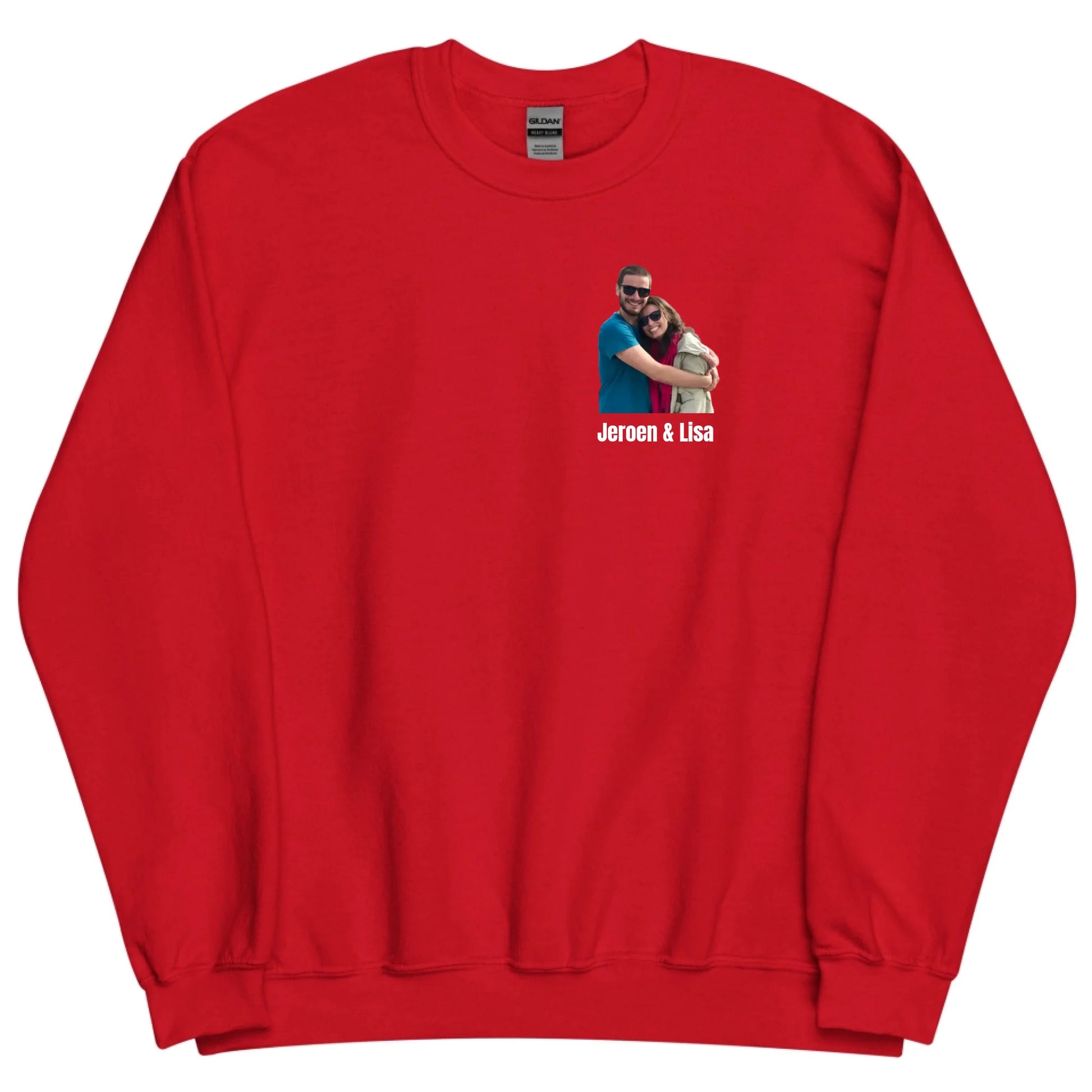 Sweater met foto en tekst - Iedereen Blij