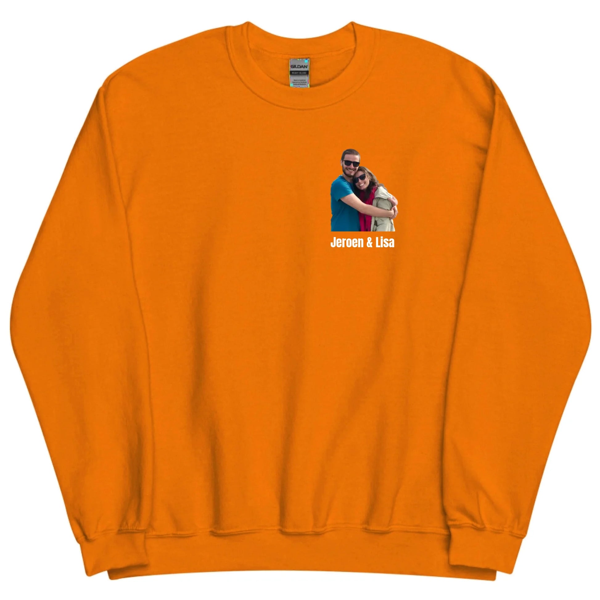 Sweater met foto en tekst - Iedereen Blij