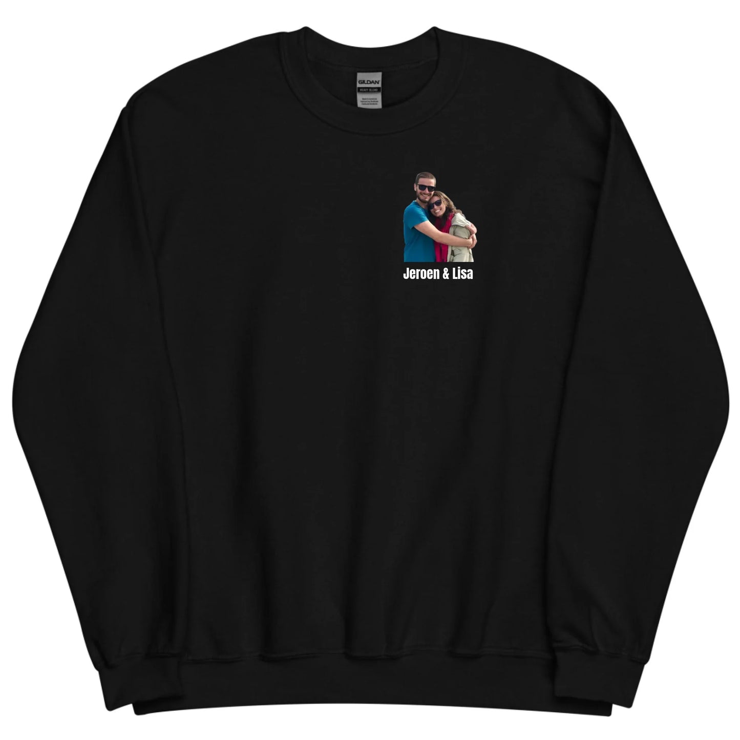 Sweater met foto en tekst - Iedereen Blij