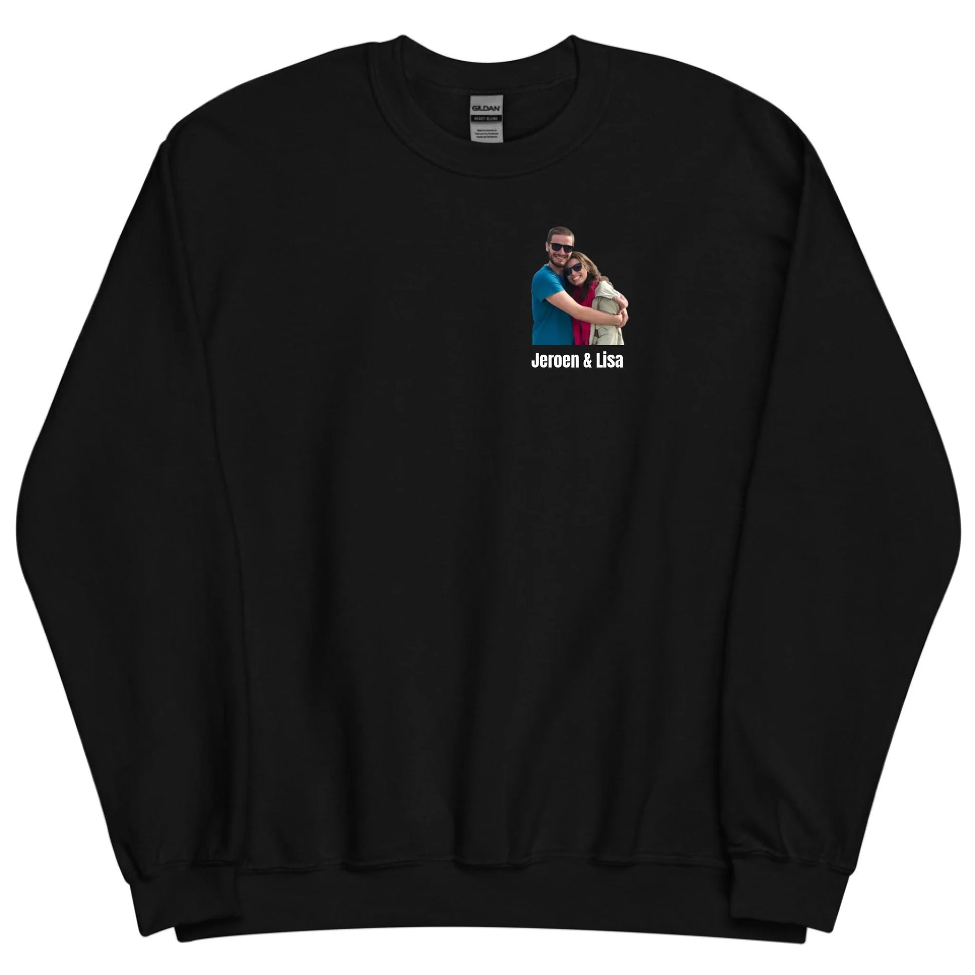 Sweater met foto en tekst - Iedereen Blij