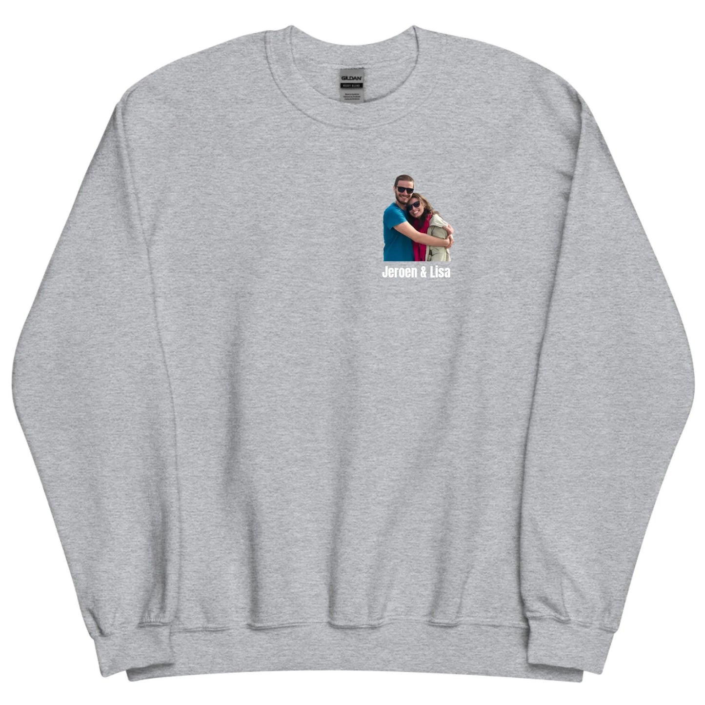 Sweater met foto en tekst - Iedereen Blij