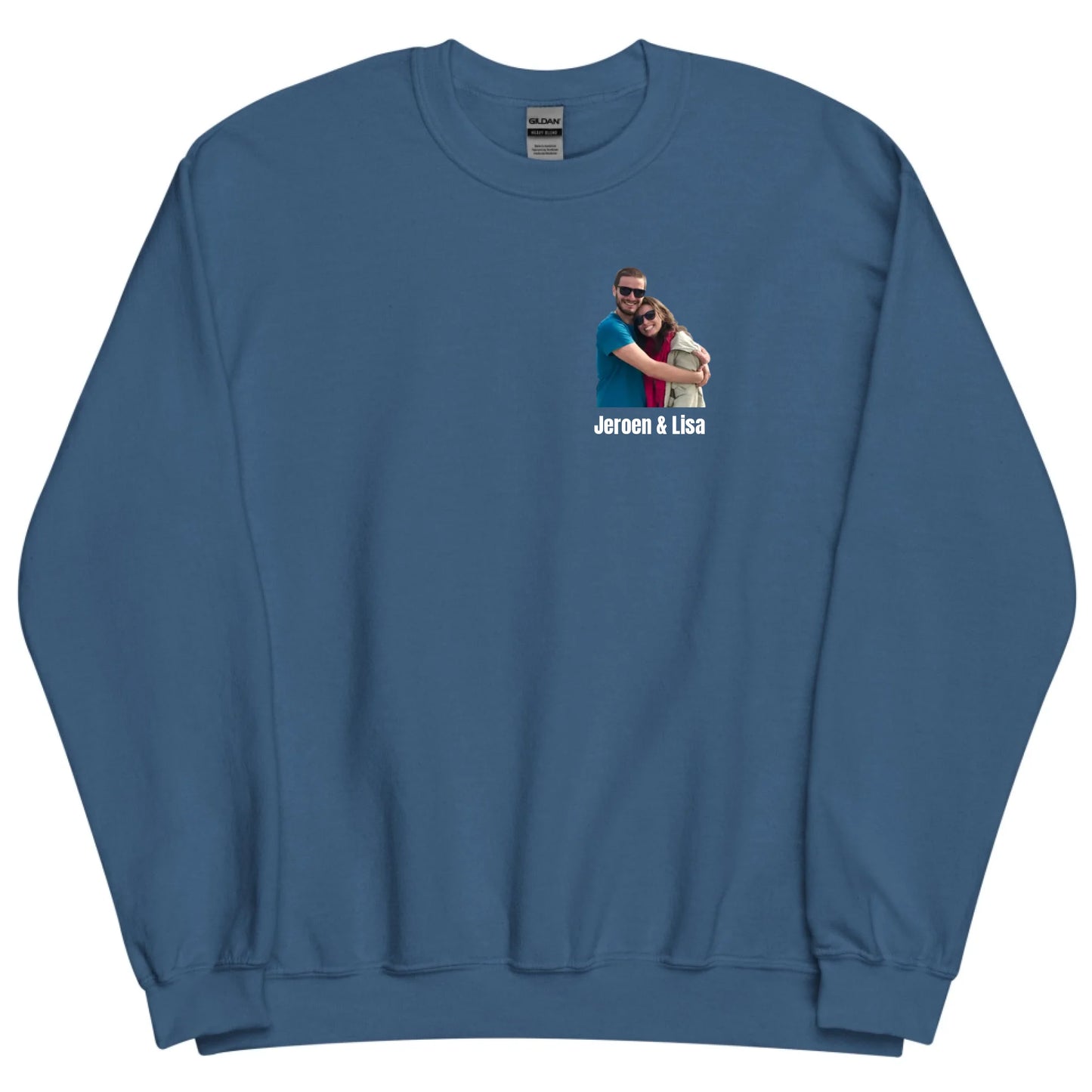 Sweater met foto en tekst - Iedereen Blij