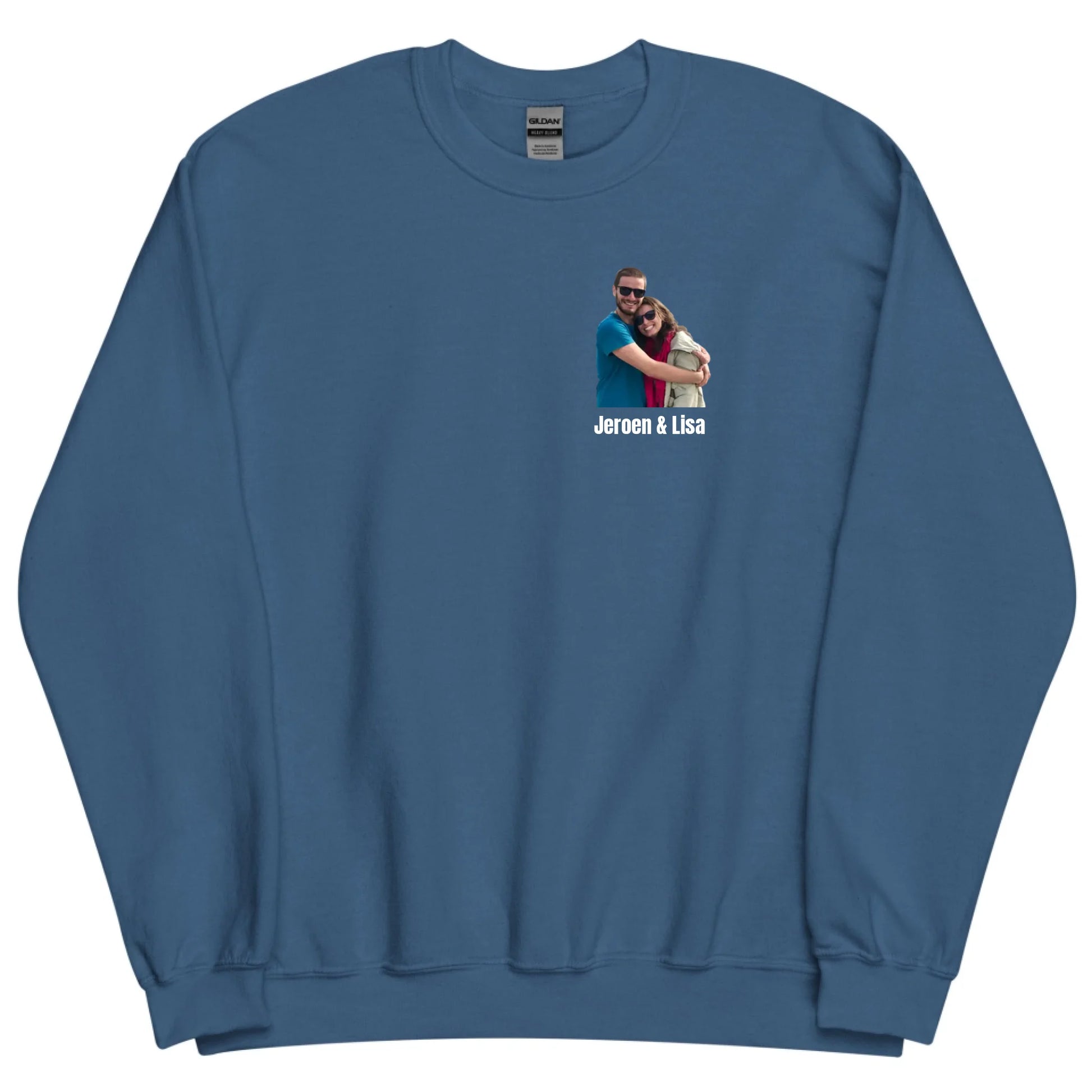 Sweater met foto en tekst - Iedereen Blij