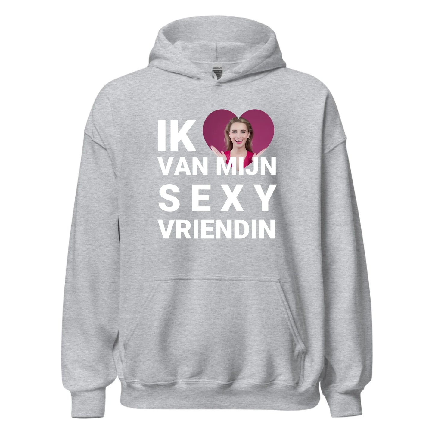 Gepersonaliseerde hoodie - Ik hou van mijn sexy vriendin - Iedereen Blij