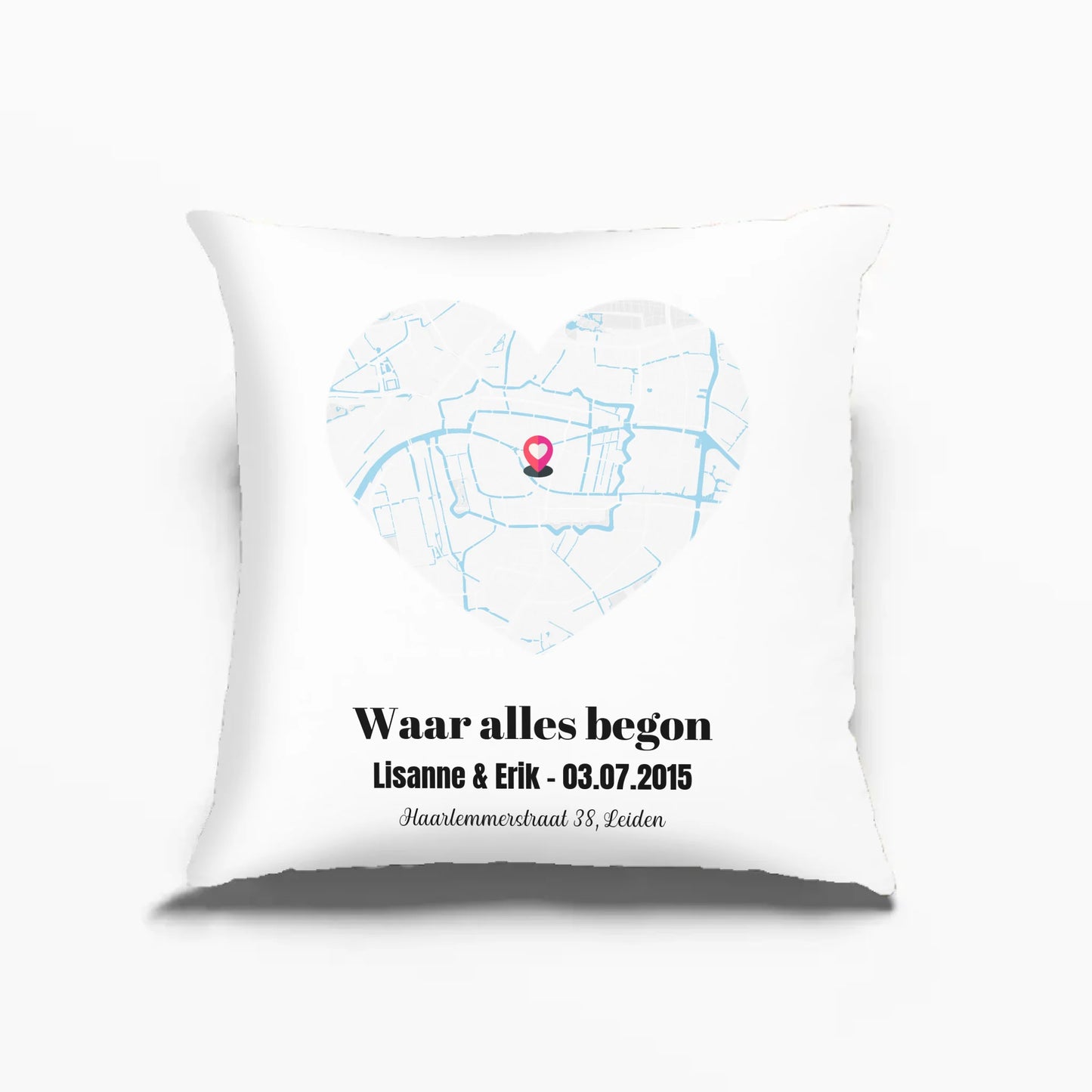 Personalisierter Kissenbezug mit Lageplan