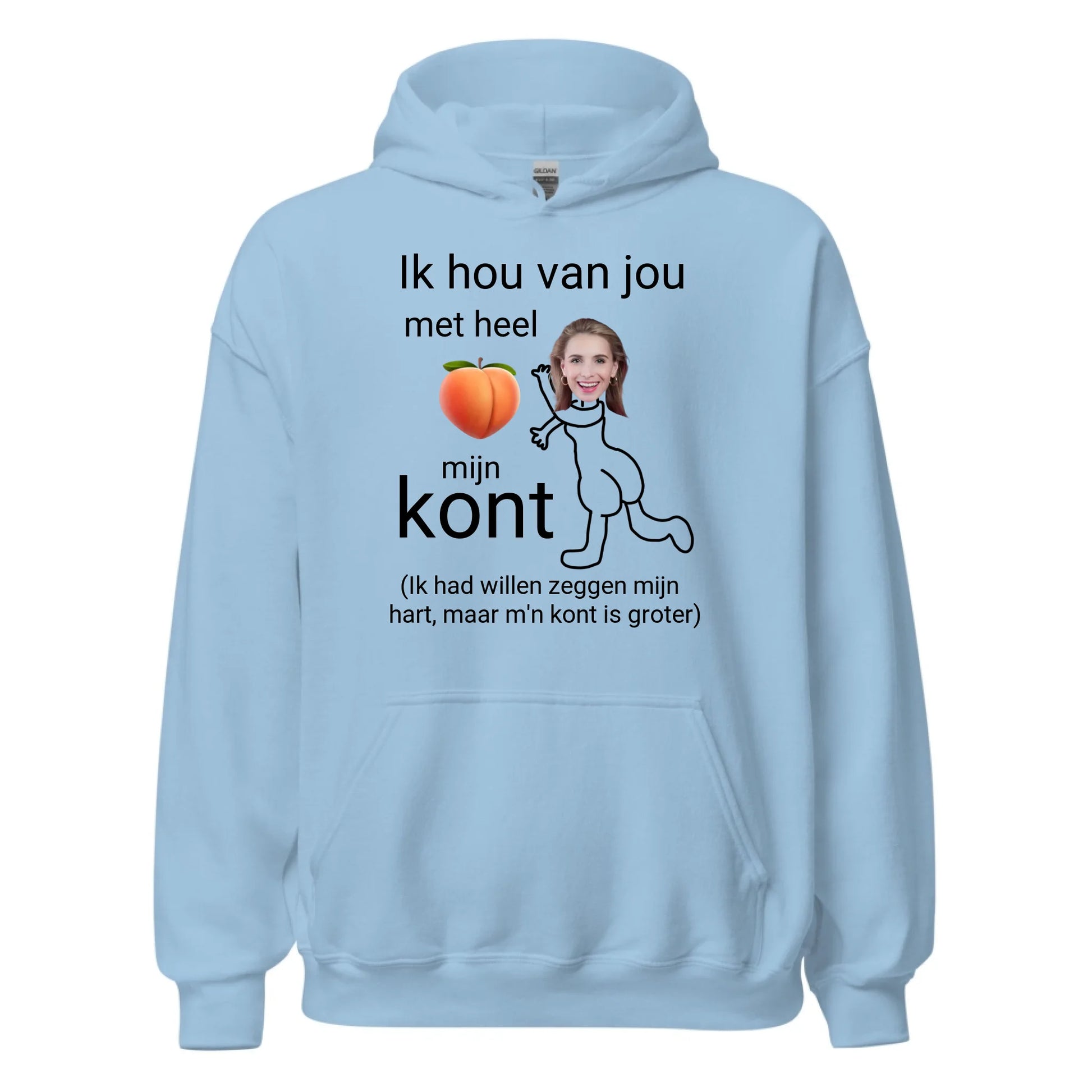 Gepersonaliseerde hoodie - Ik hou van jou met heel mijn kont - Iedereen Blij