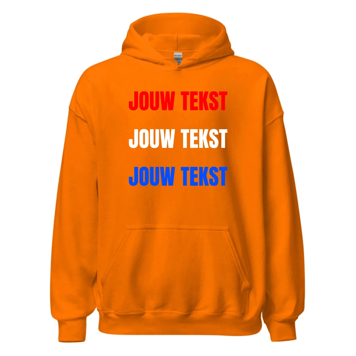 Koningsdag Gepersonaliseerde Oranje Hoodie - Jouw eigen tekst - Iedereen Blij