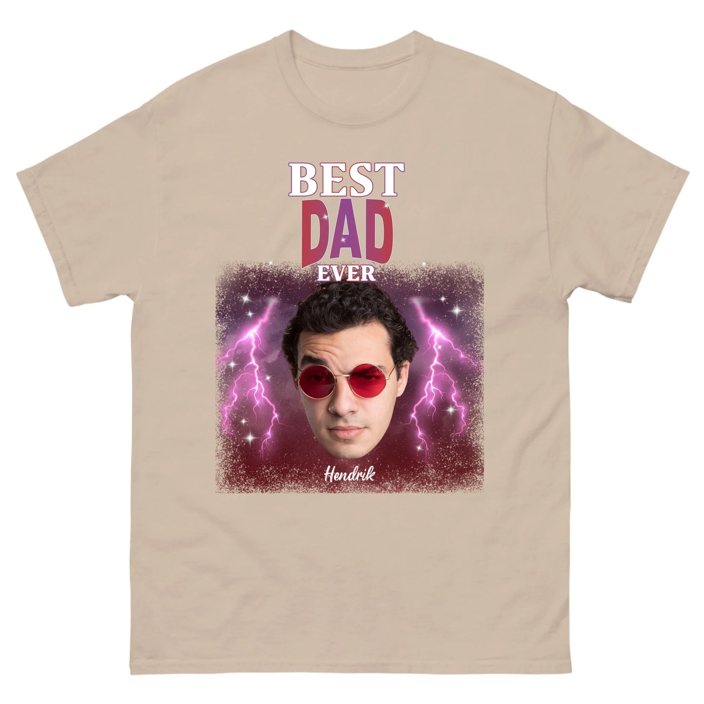 Gepersonaliseerd retro T-shirt - Best Dad Ever