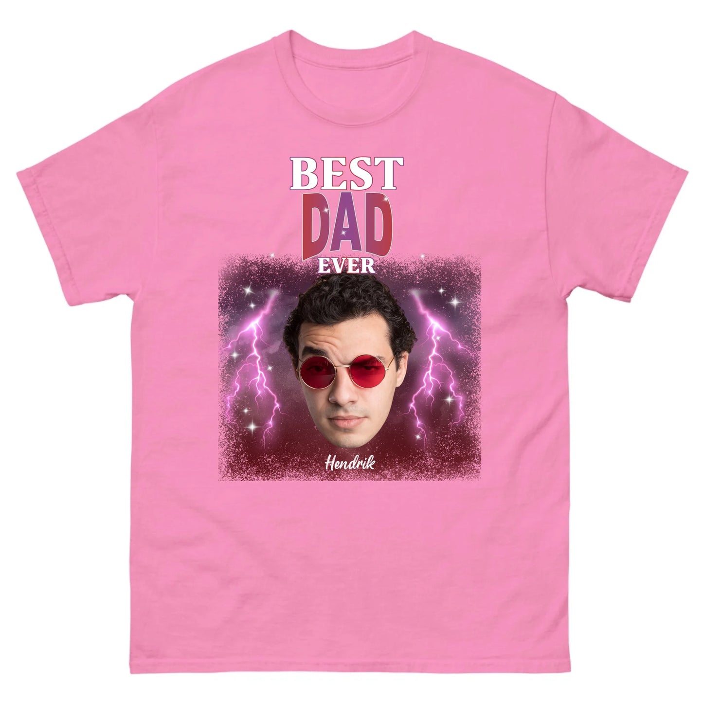Gepersonaliseerd retro T-shirt - Best Dad Ever