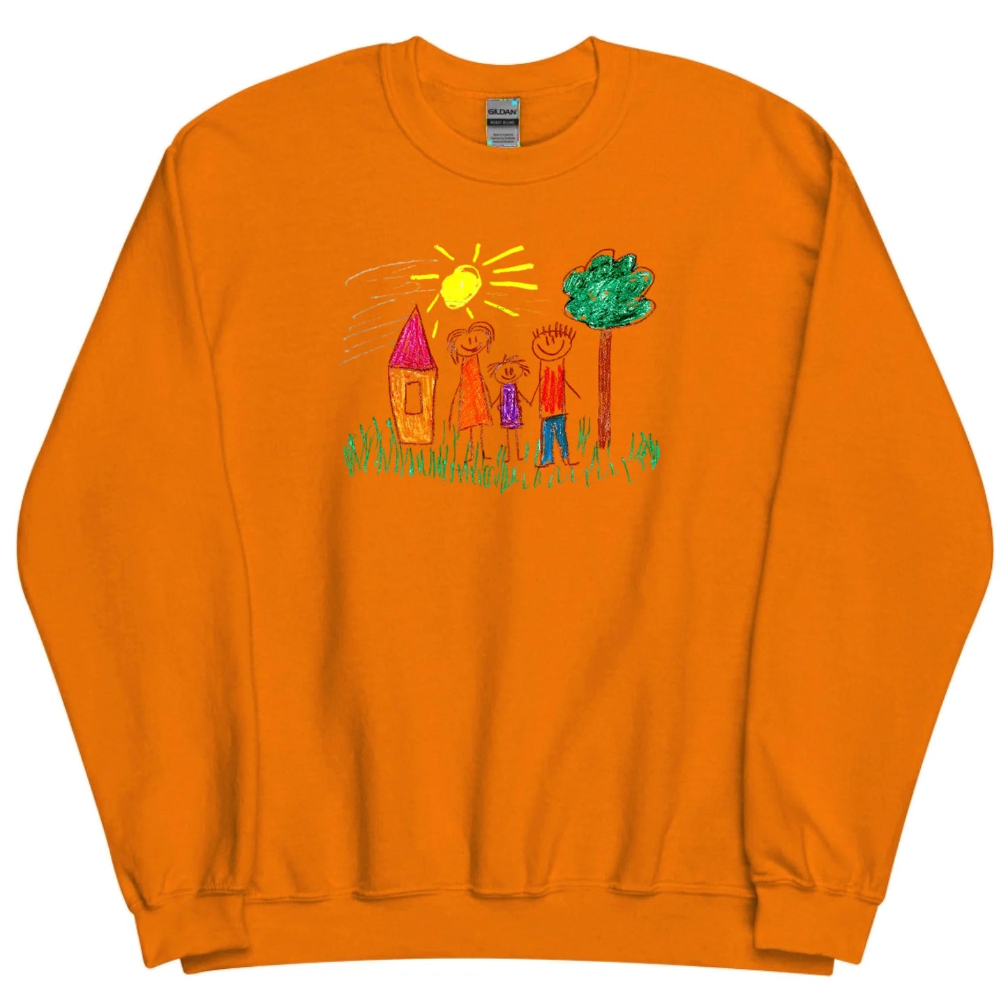 Gepersonaliseerde sweater met zelfgemaakte tekening