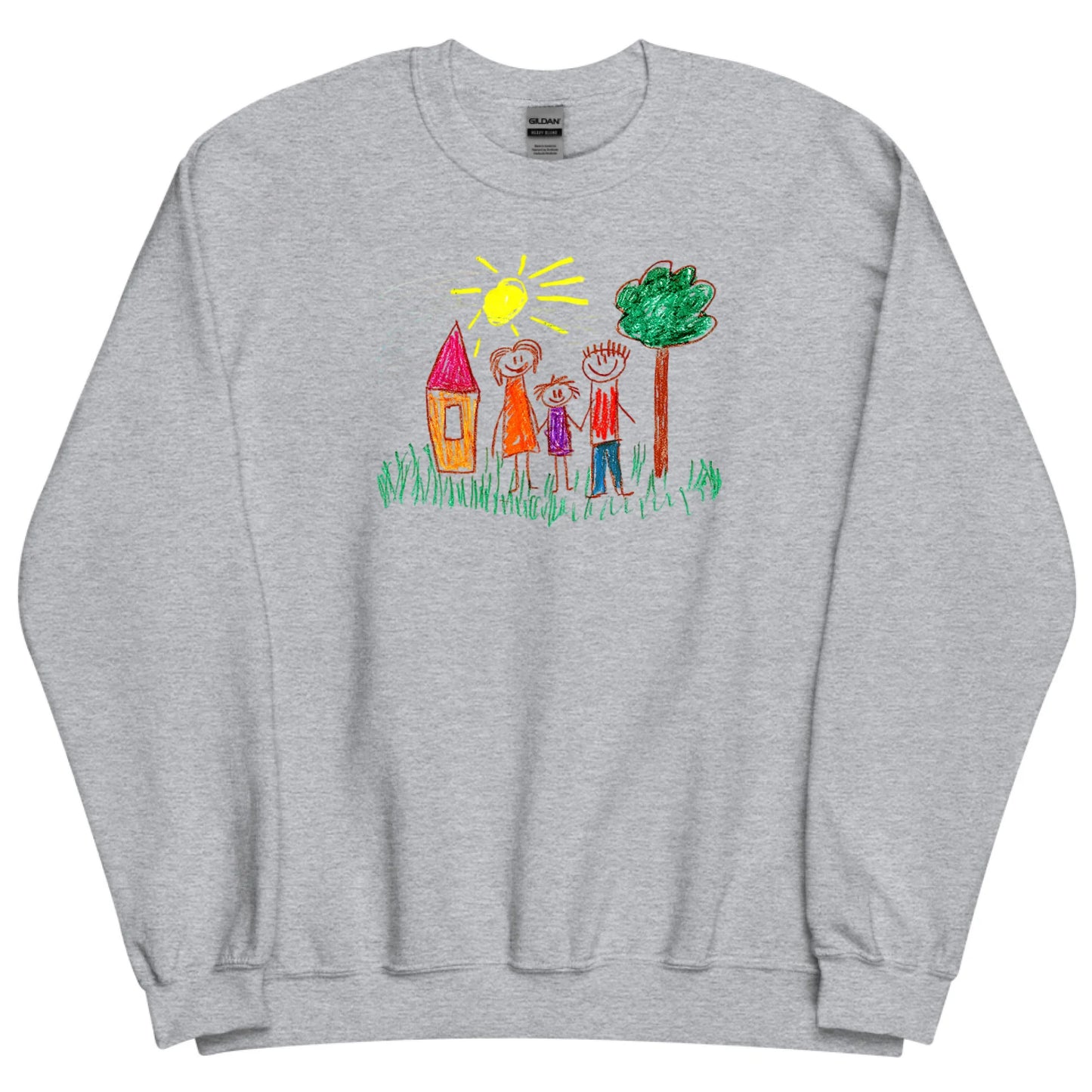Gepersonaliseerde sweater met zelfgemaakte tekening