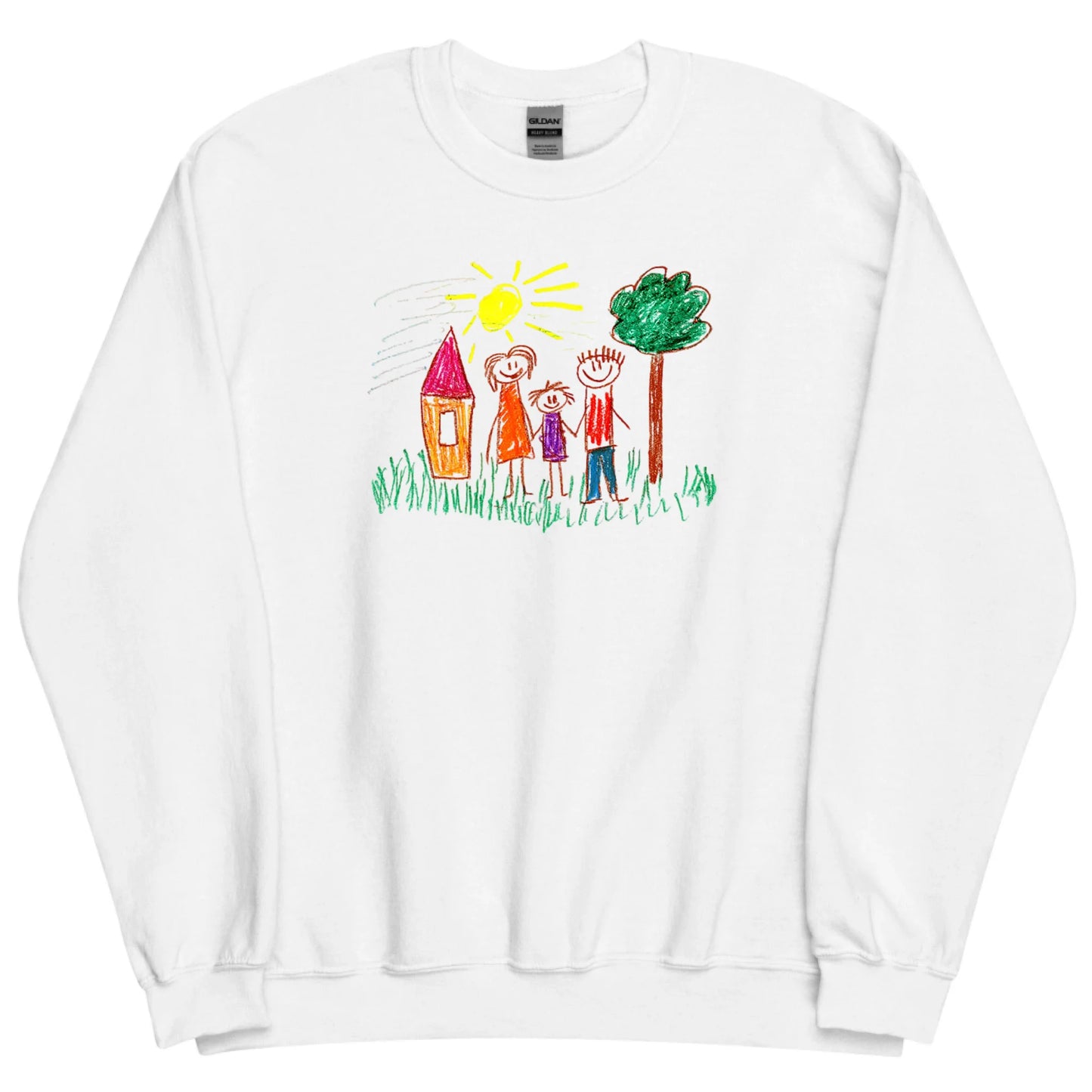Gepersonaliseerde sweater met zelfgemaakte tekening
