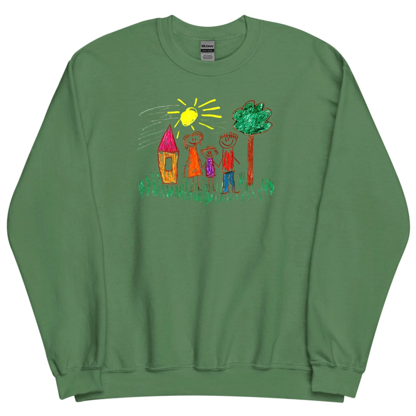 Gepersonaliseerde sweater met zelfgemaakte tekening