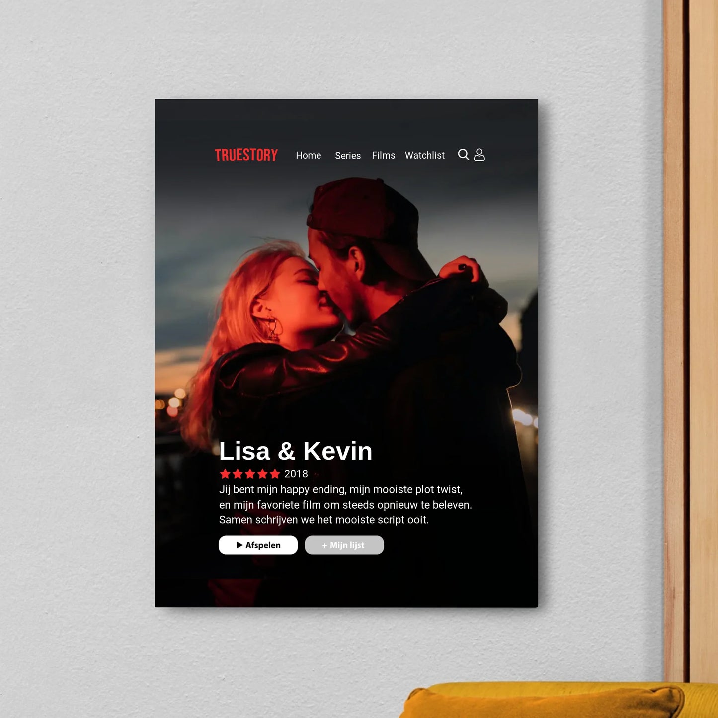 Gepersonaliseerd canvas met filmposter