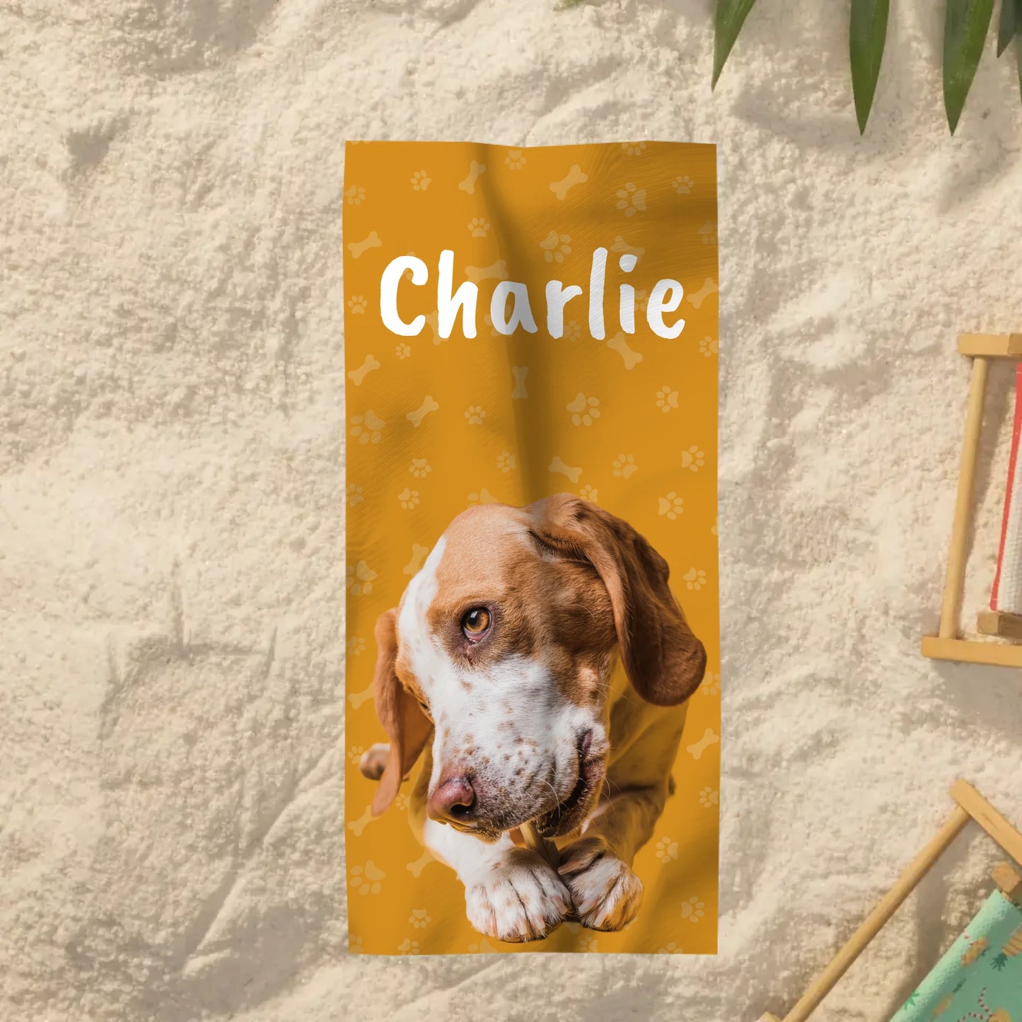 Gepersonaliseerde handdoek met foto en naam van huisdier