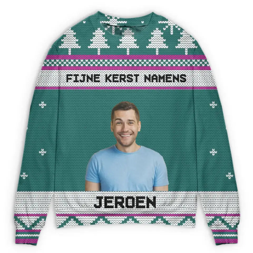 Gepersonaliseerde kersttrui met je favoriete personen erop