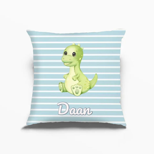 Personalisierter Dinosaurier-Kissenbezug für Kinder – Dino auswählen und Namen hinzufügen