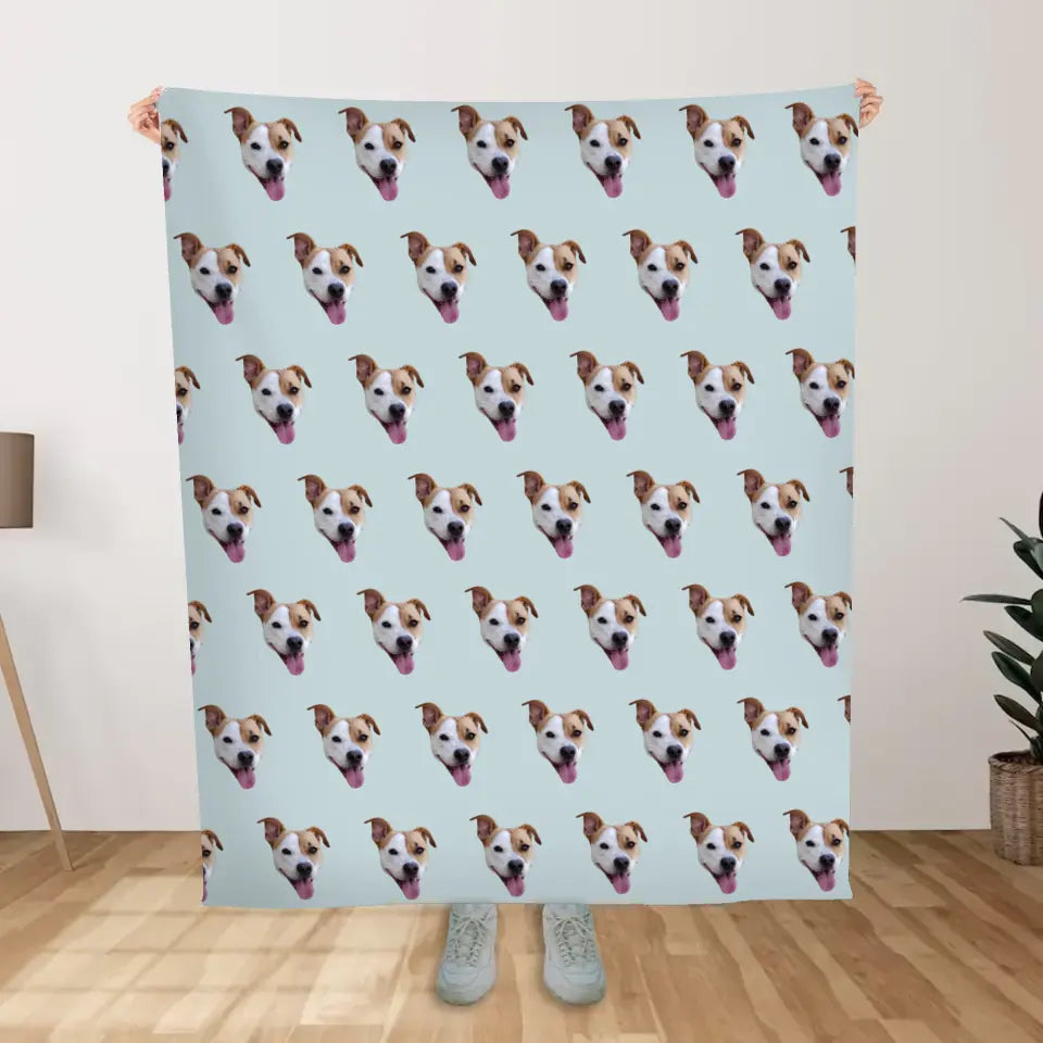 Gepersonaliseerde deken met uitgeknipte huisdieren