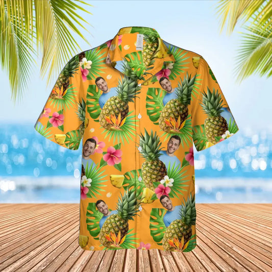 Gepersonaliseerd Ananas Hawaii shirt met eigen foto