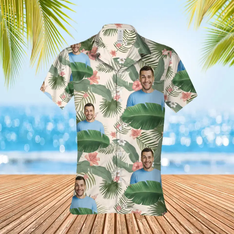 Gepersonaliseerd Hawaii shirt met eigen foto van persoon
