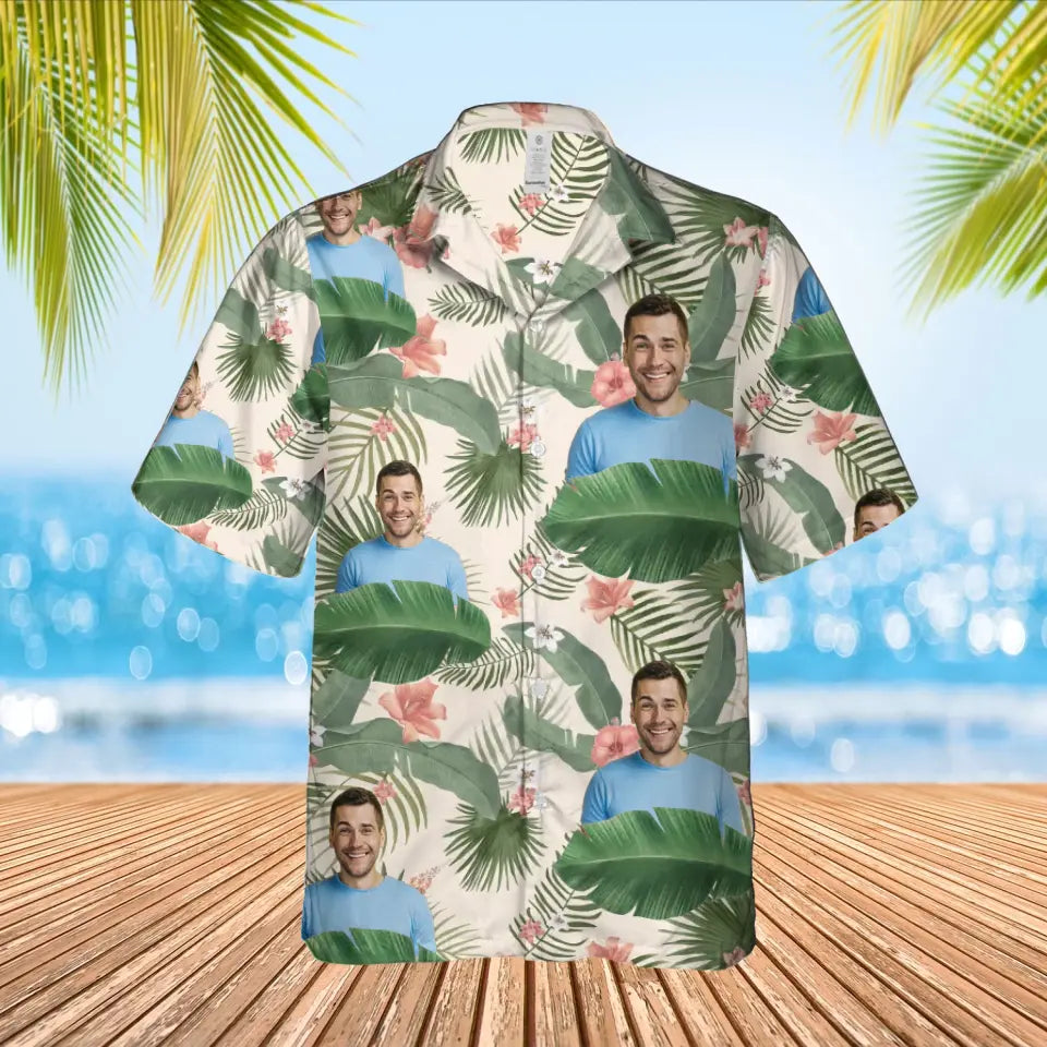 Gepersonaliseerd Hawaii shirt met eigen foto van persoon