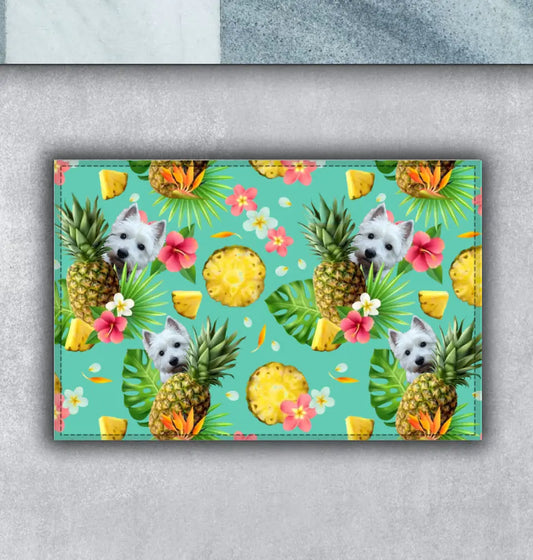 Gepersonaliseerde Ananas Hawaii deurmat met eigen foto van huisdier