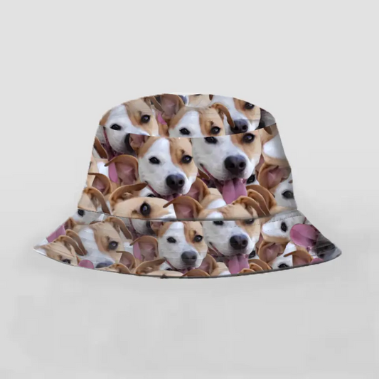 Gepersonaliseerde bucket hat met je eigen huisdier erop