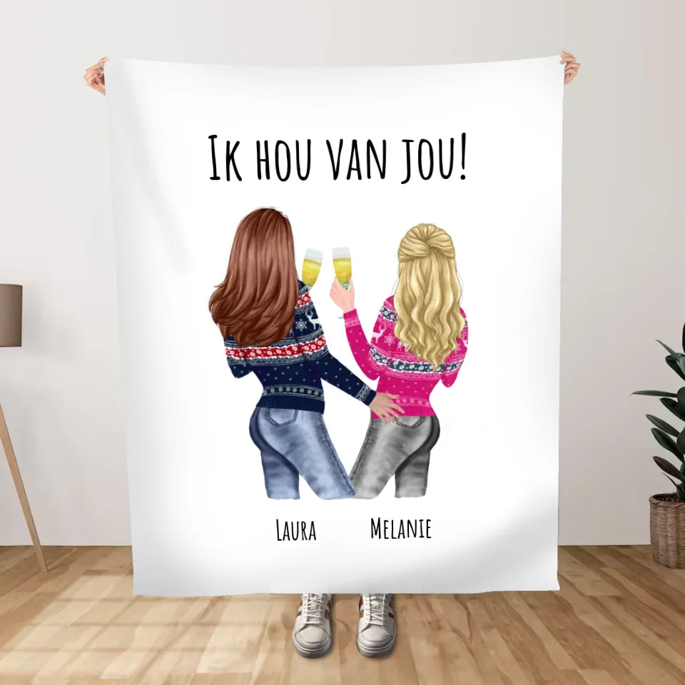 Gepersonaliseerde deken van beste vriendinnen/zussen