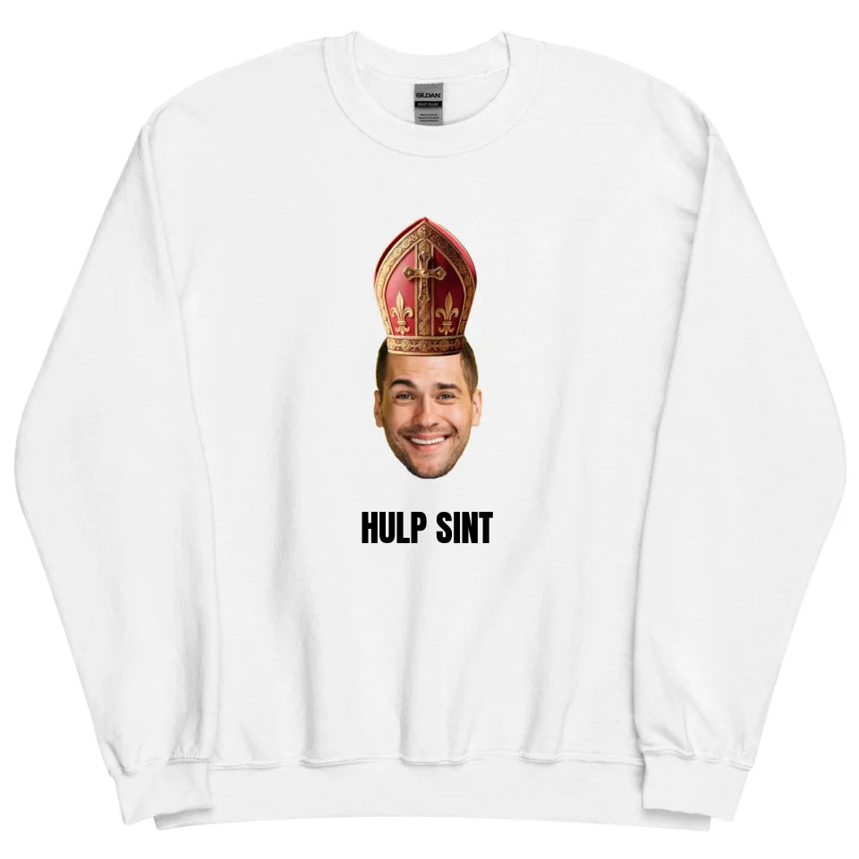 Gepersonaliseerde sweater - Sinterklaas cadeau - Uitgeknipt hoofd met mijter