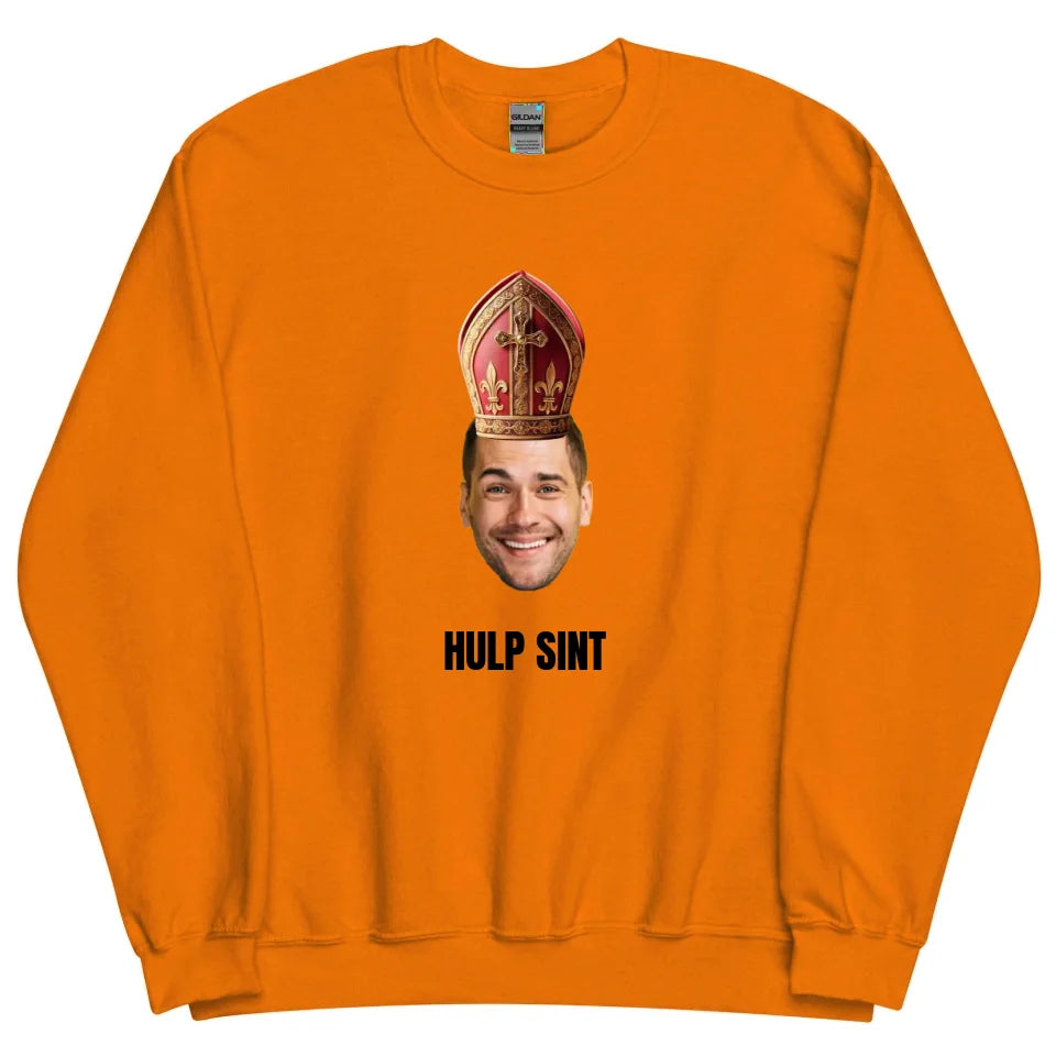 Gepersonaliseerde sweater - Sinterklaas cadeau - Uitgeknipt hoofd met mijter