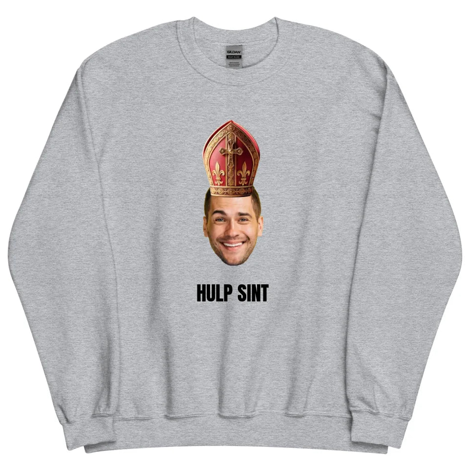 Gepersonaliseerde sweater - Sinterklaas cadeau - Uitgeknipt hoofd met mijter