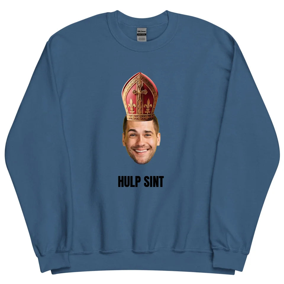 Gepersonaliseerde sweater - Sinterklaas cadeau - Uitgeknipt hoofd met mijter