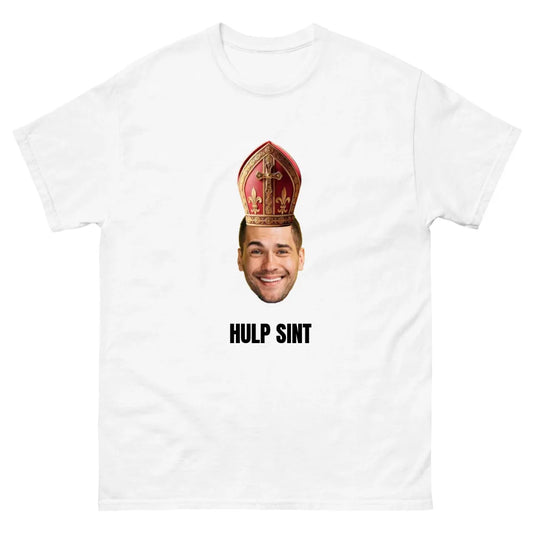 Gepersonaliseerd T-shirt - Sinterklaas cadeau - Uitgeknipt hoofd met mijter