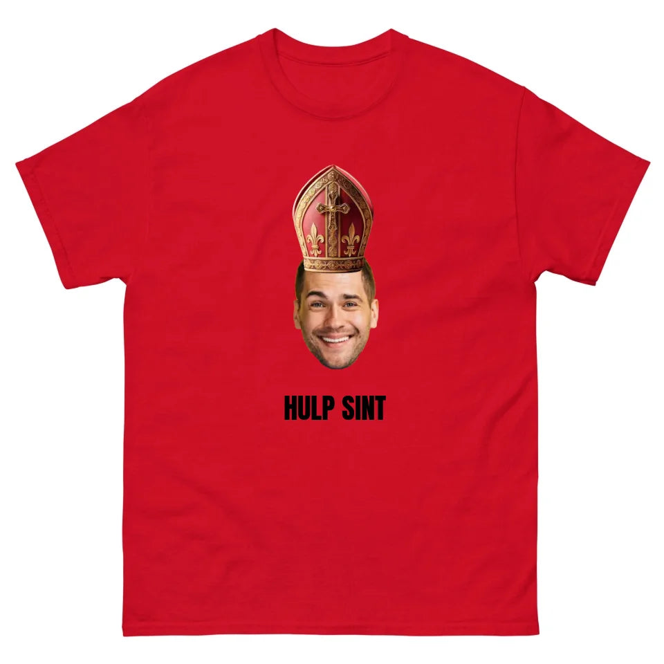 Gepersonaliseerd T-shirt - Sinterklaas cadeau - Uitgeknipt hoofd met mijter