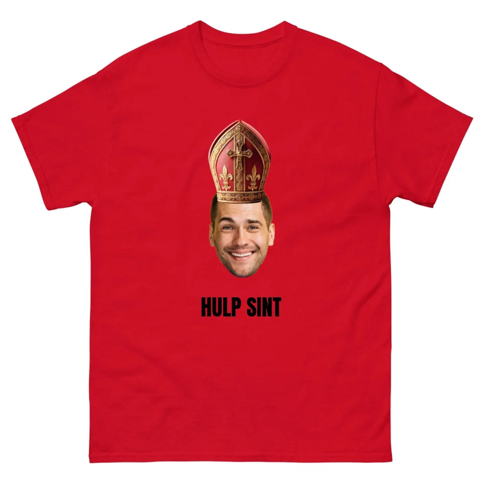 Gepersonaliseerd T-shirt - Sinterklaas cadeau - Uitgeknipt hoofd met mijter