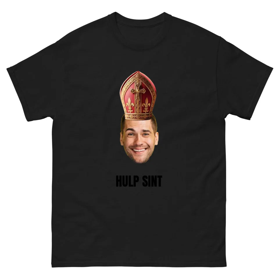 Gepersonaliseerd T-shirt - Sinterklaas cadeau - Uitgeknipt hoofd met mijter