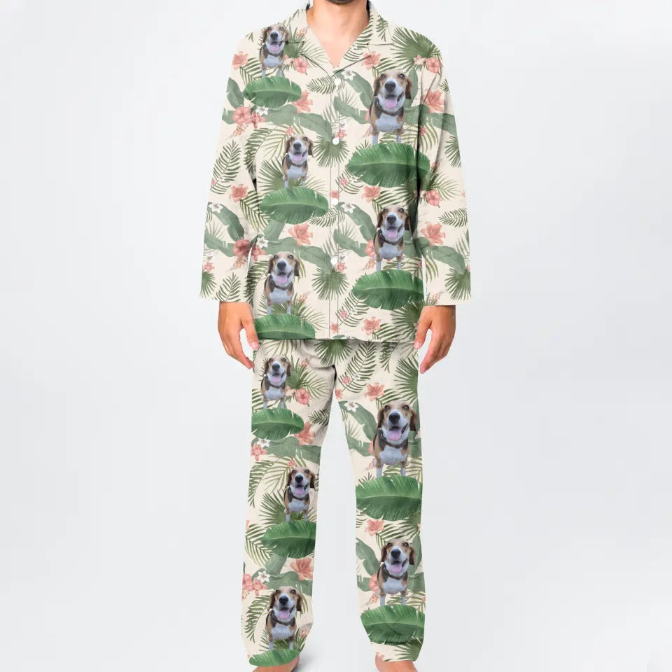 Gepersonaliseerde Hawaii pyjama met jouw huisdier erop