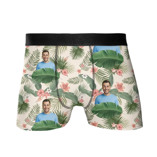 Gepersonaliseerde Hawaii onderbroek met je favoriete persoon erop - Voeg zelf foto's toe