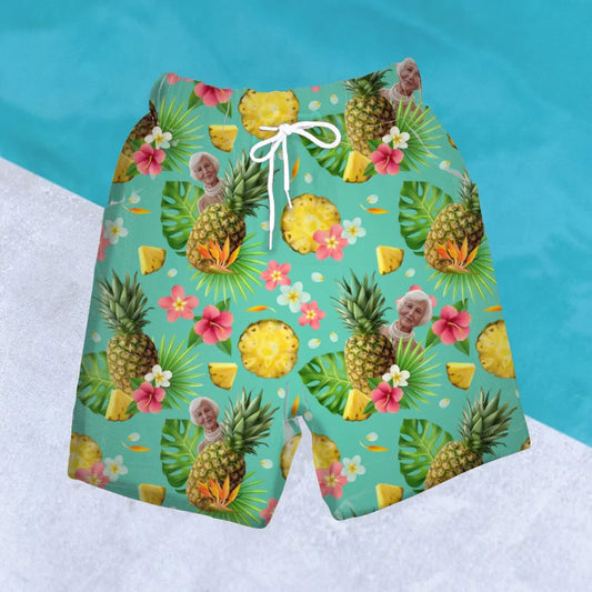 Gepersonaliseerde Ananas Hawaii zwembroek met foto van persoon