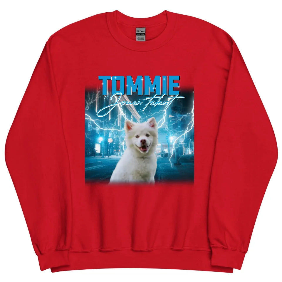 Personalisierter Retro-Pullover – Vintage-Bootleg-Stil – Haustiere und Personen hinzufügen