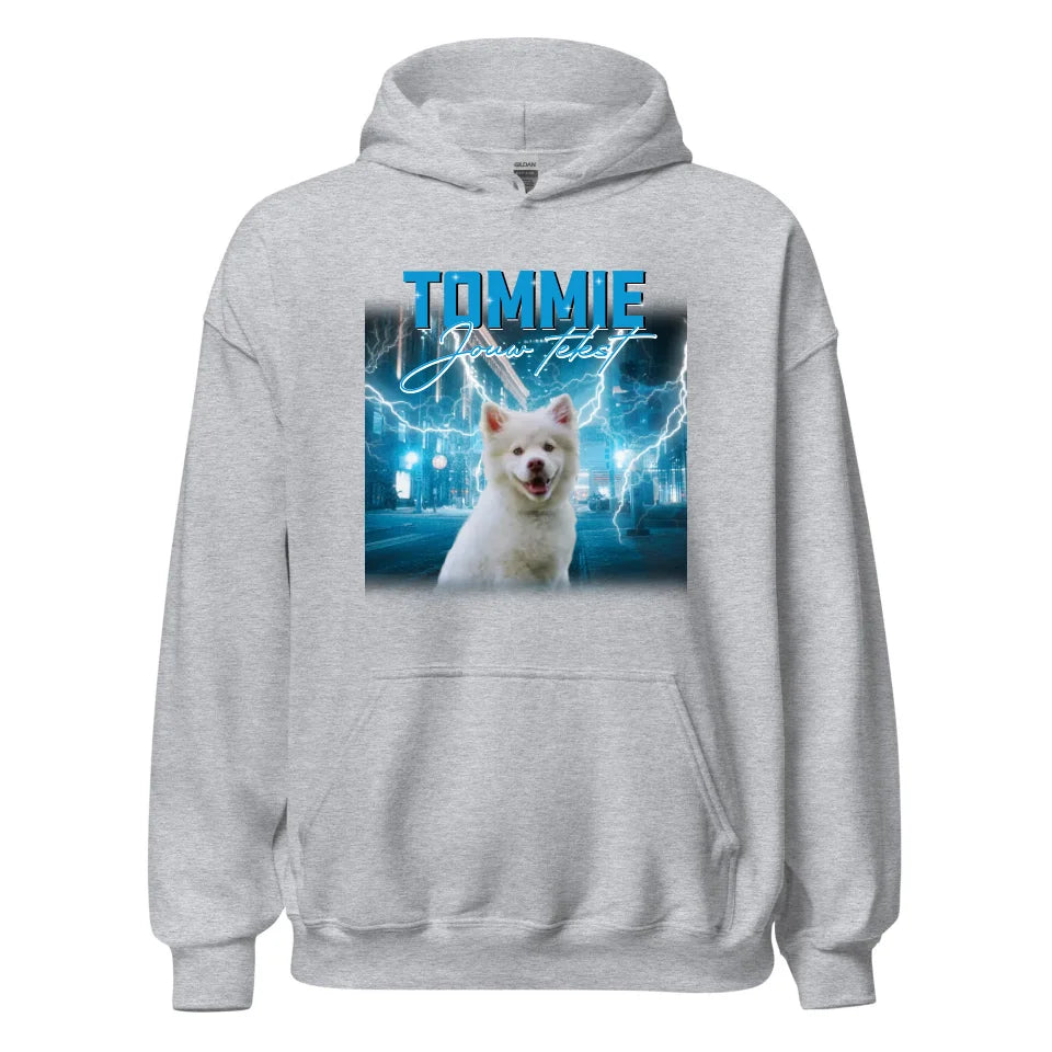 Personalisierter Retro-Hoodie – Vintage-Bootleg-Stil – Haustiere und Personen hinzufügen