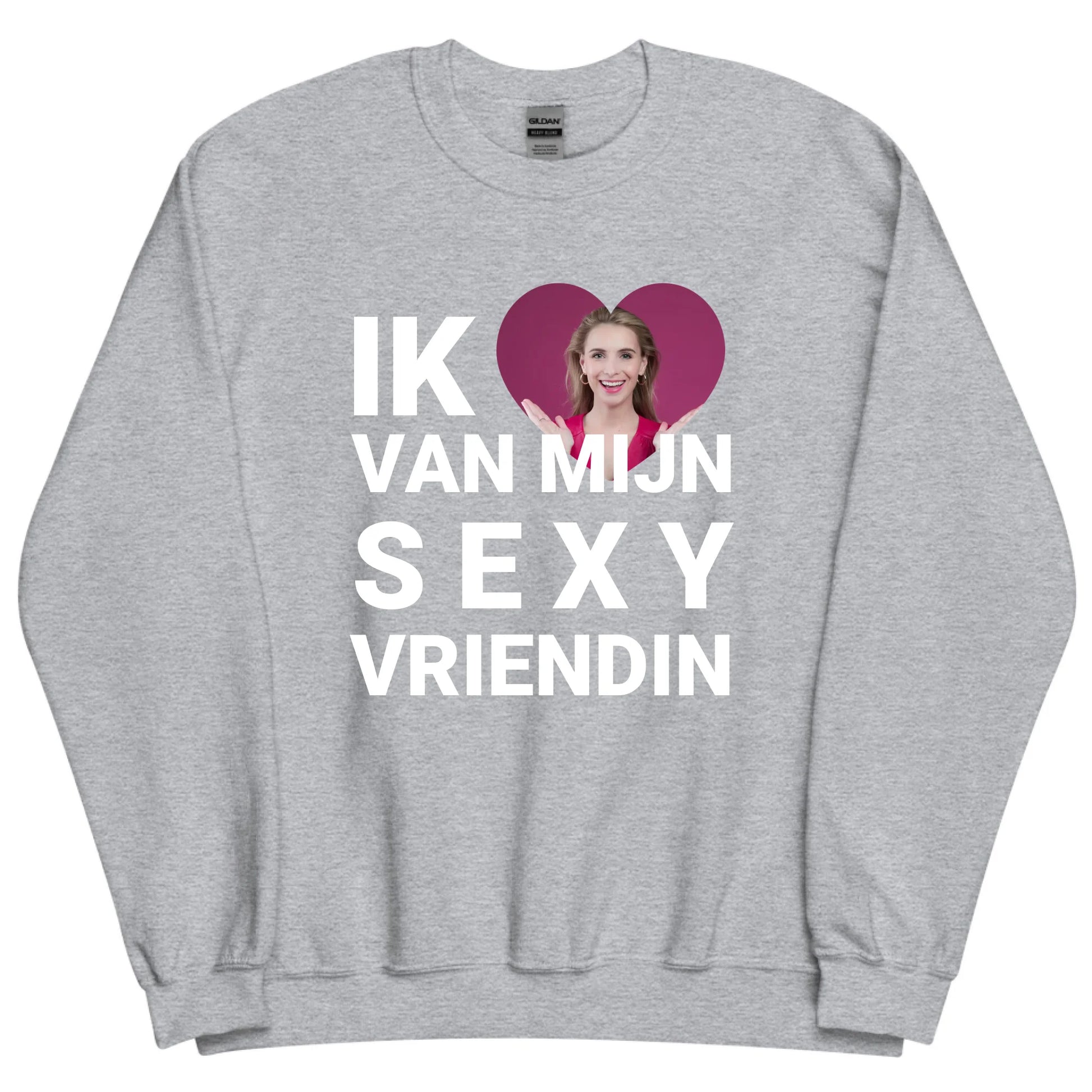 Gepersonaliseerde sweater - Ik hou van mijn sexy vriendin - Iedereen Blij