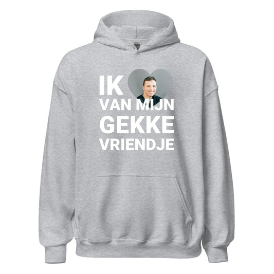 Gepersonaliseerde hoodie - Ik hou van mijn gekke vriendje - Iedereen Blij