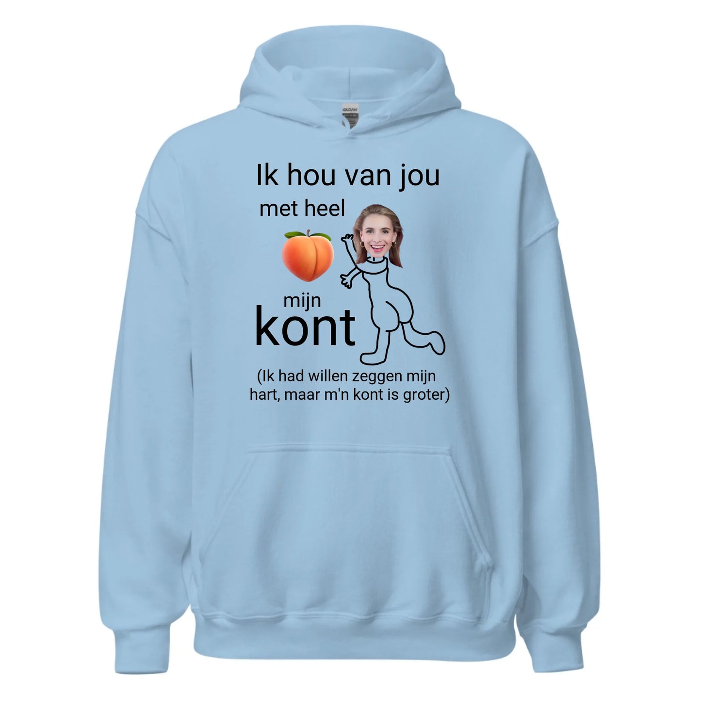 Gepersonaliseerde hoodie - Ik hou van jou met heel mijn kont