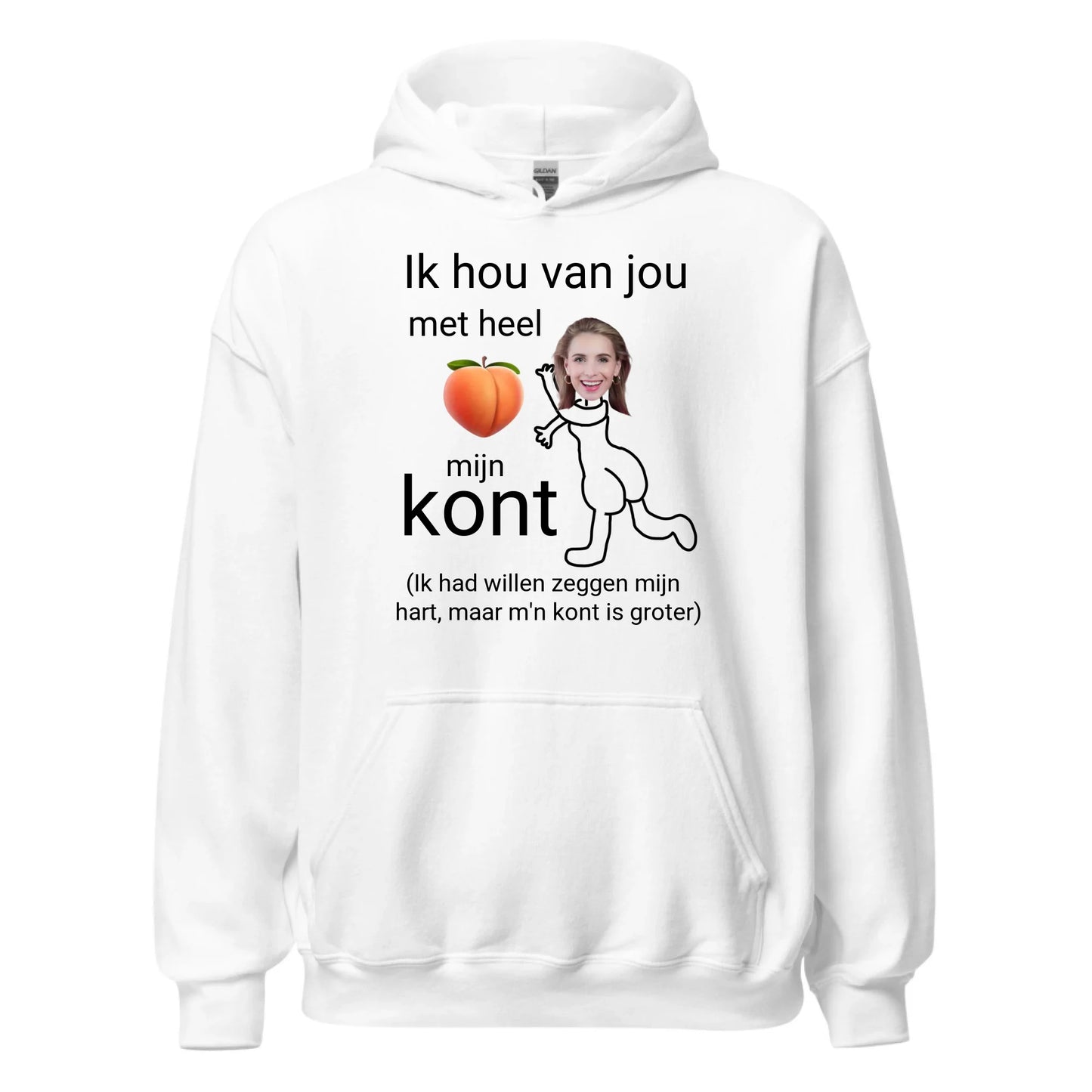 Gepersonaliseerde hoodie - Ik hou van jou met heel mijn kont