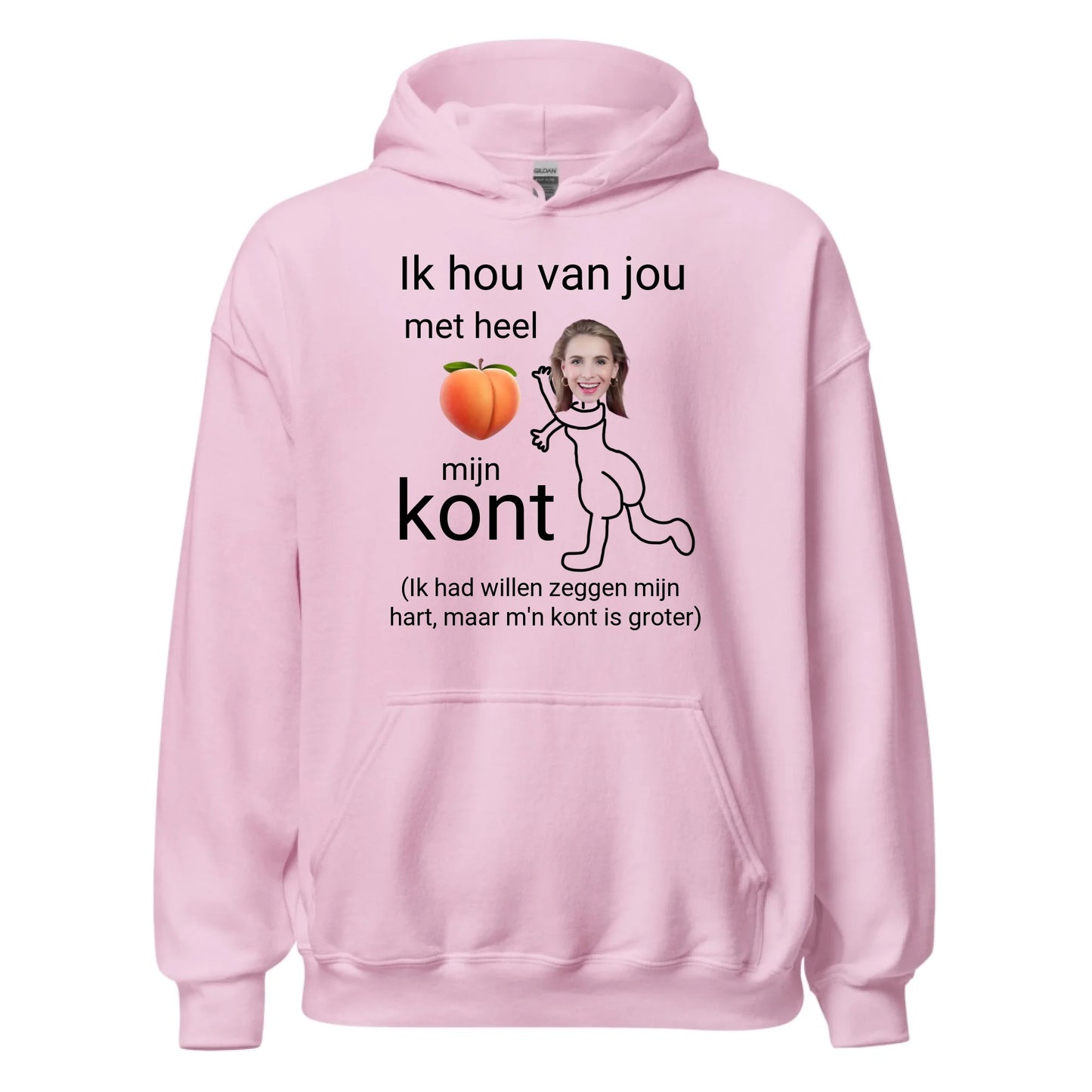 Gepersonaliseerde hoodie - Ik hou van jou met heel mijn kont